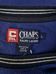 Vintage Chaps By Ralph Lauren Shirt Ringer Optik Dicker Stoff Bestickt Blau L