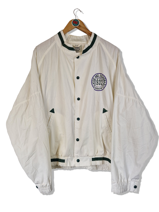 Vintage Mustang Jacke College Blouson Classic Avantgarde Bedruckt Weiß XL