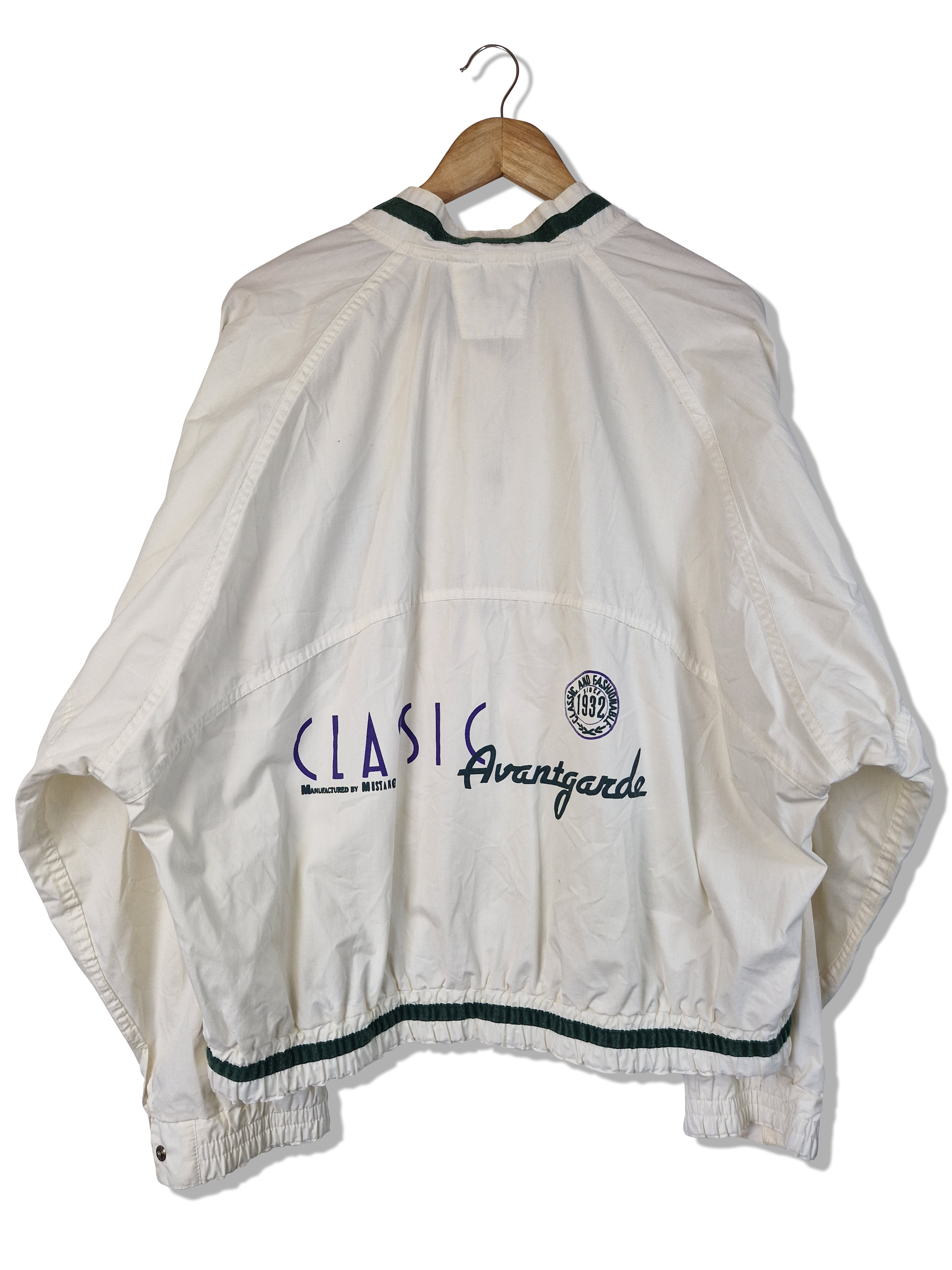 Vintage Mustang Jacke College Blouson Classic Avantgarde Bedruckt Weiß XL