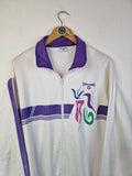 Vintage Spalding Sportjacke Made In Italy Weiß Lila M-L