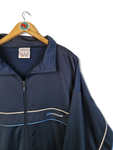 Vintage Reebok Sportjacke Gesticktes Spellout auf dem Rücken Dunkelblau Navy XXL