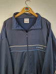 Vintage Reebok Sportjacke Gesticktes Spellout auf dem Rücken Dunkelblau Navy XXL