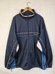 Vintage Reebok Sportjacke Gesticktes Spellout auf dem Rücken Dunkelblau Navy XXL