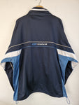 Vintage Reebok Sportjacke Gesticktes Spellout auf dem Rücken Dunkelblau Navy XXL