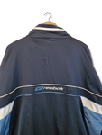 Vintage Reebok Sportjacke Gesticktes Spellout auf dem Rücken Dunkelblau Navy XXL