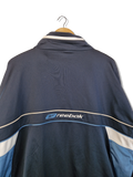 Vintage Reebok Sportjacke Gesticktes Spellout auf dem Rücken Dunkelblau Navy XXL