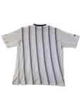 Vintage Adidas Shirt Mit Knopfreihe Gestreift Weiß Blau XL