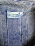 Vintage Landhaus Hemd Dicker Schwerer Baumwollstoff Jeansblau (42) L-XL