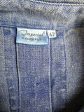 Vintage Landhaus Hemd Dicker Schwerer Baumwollstoff Jeansblau (42) L-XL