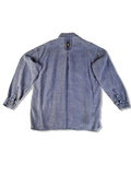 Vintage Landhaus Hemd Dicker Schwerer Baumwollstoff Jeansblau (42) L-XL