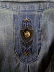 Vintage Landhaus Hemd Dicker Schwerer Baumwollstoff Jeansblau (42) L-XL