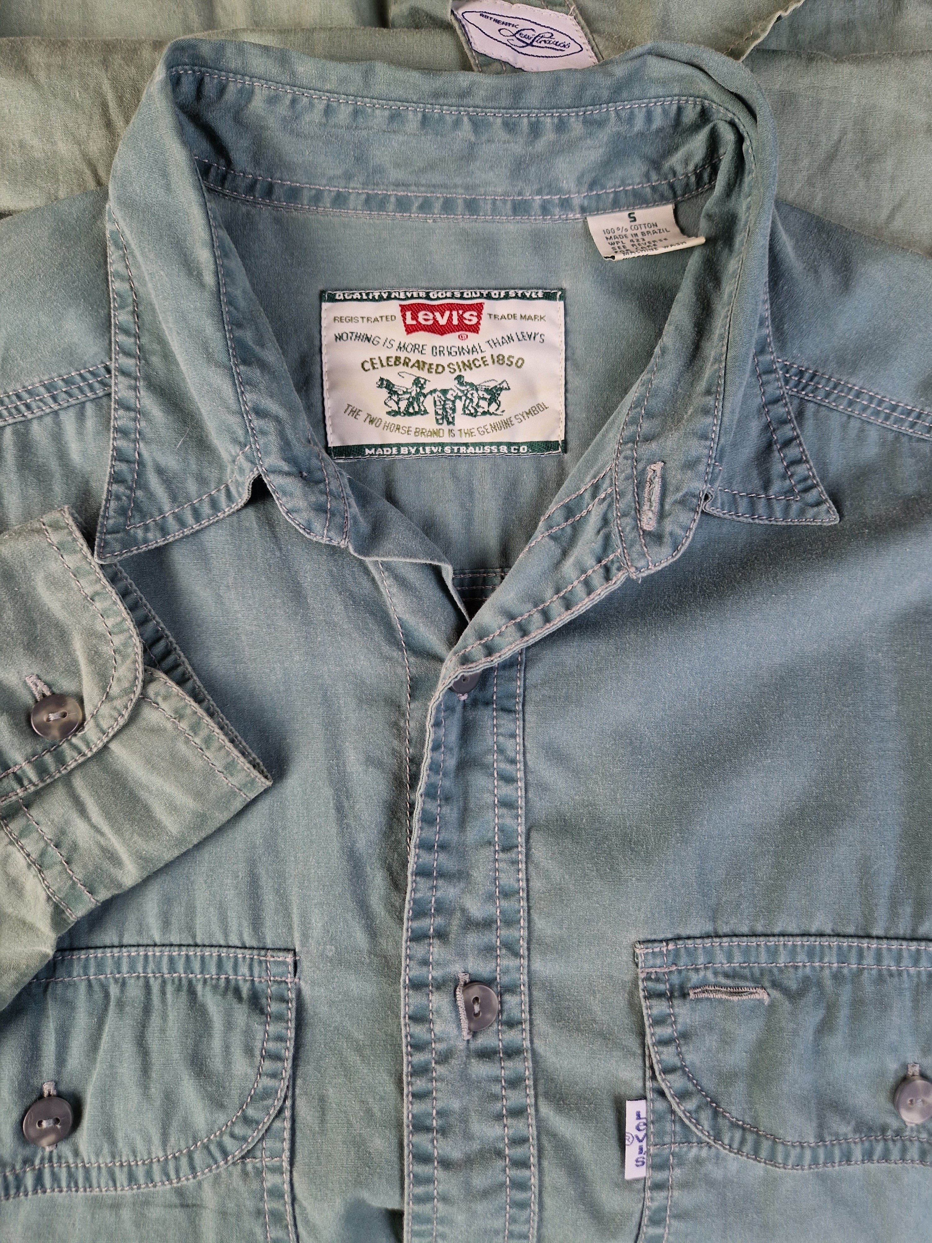 Vintage Levis Jeanshemd Made In Brazil Blau S