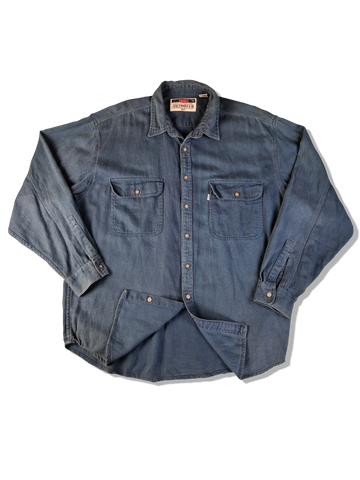 Vintage Levis Jeanshemd Dicker Stoff Made In Hong Kong Blau XL