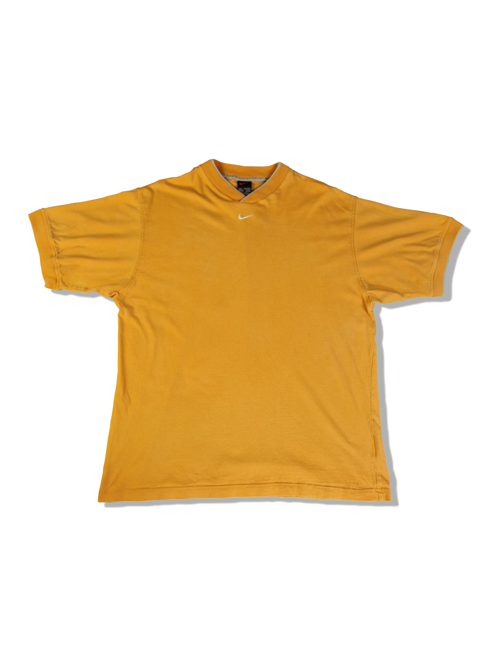 Vintage Nike Ringer Shirt Middle Swoosh Made In Portugal Gelb L - RareRags