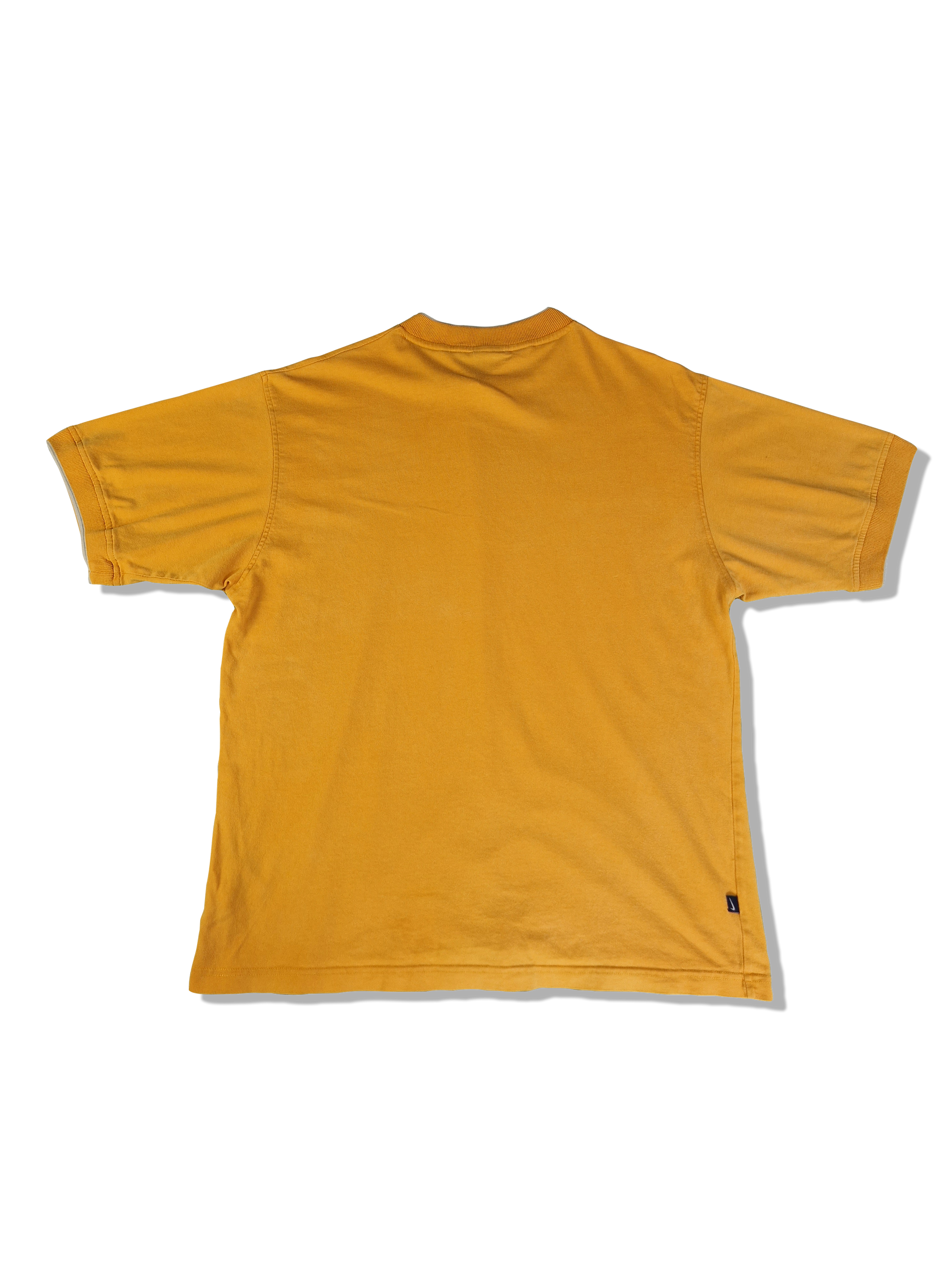 Vintage Nike Ringer Shirt Middle Swoosh Made In Portugal Gelb L - RareRags