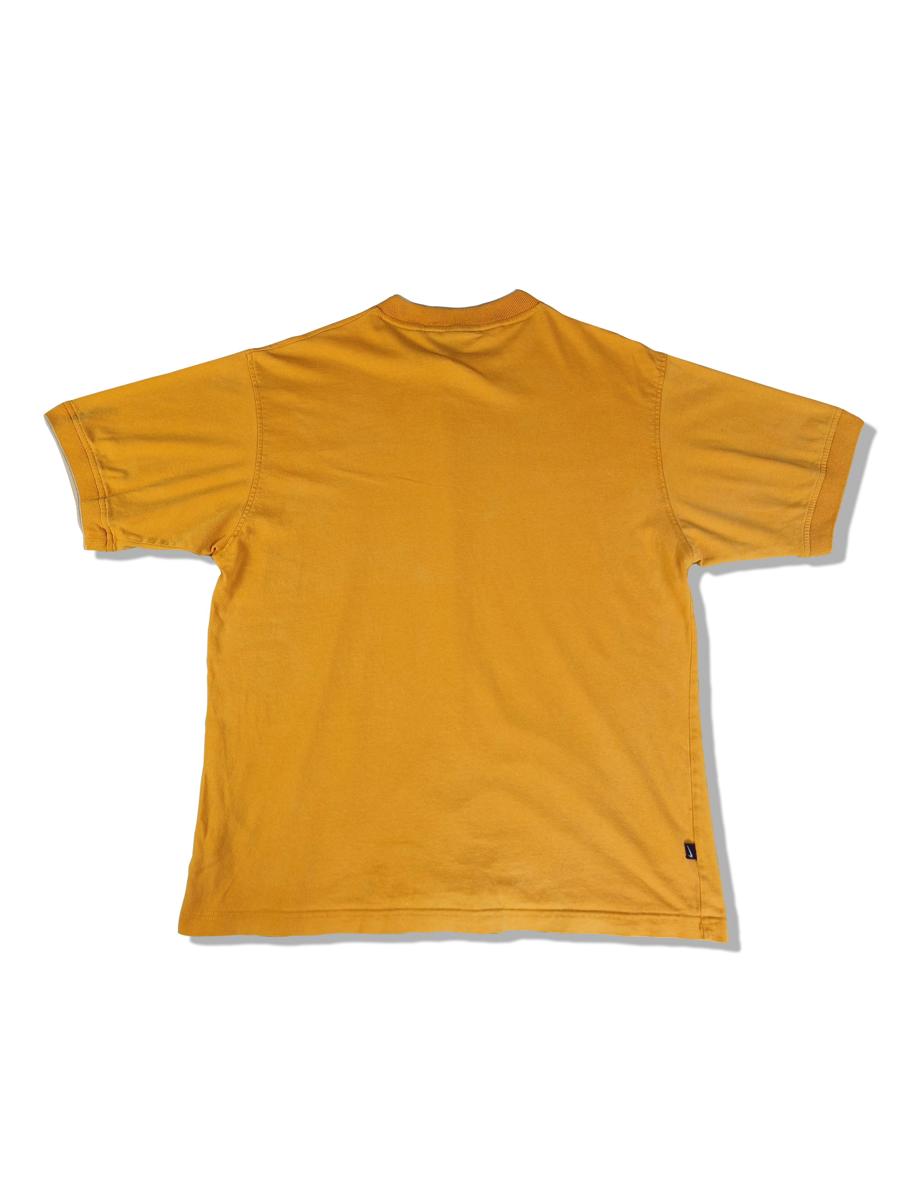 Vintage Nike Ringer Shirt Middle Swoosh Made In Portugal Gelb L - RareRags