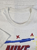 Vintage Nike Shirt Single Stitched Big Frontprint Heather Grau L-XL