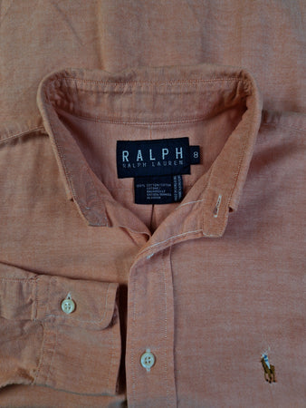 Vintage Ralph Ralph Lauren Hemd Made In Hong Kong Rosa/Orange (8) M-L