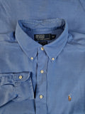 Vintage Ralph Lauren Hemd Yarmouth Used Look Made In Hong Kong Blau L-XL