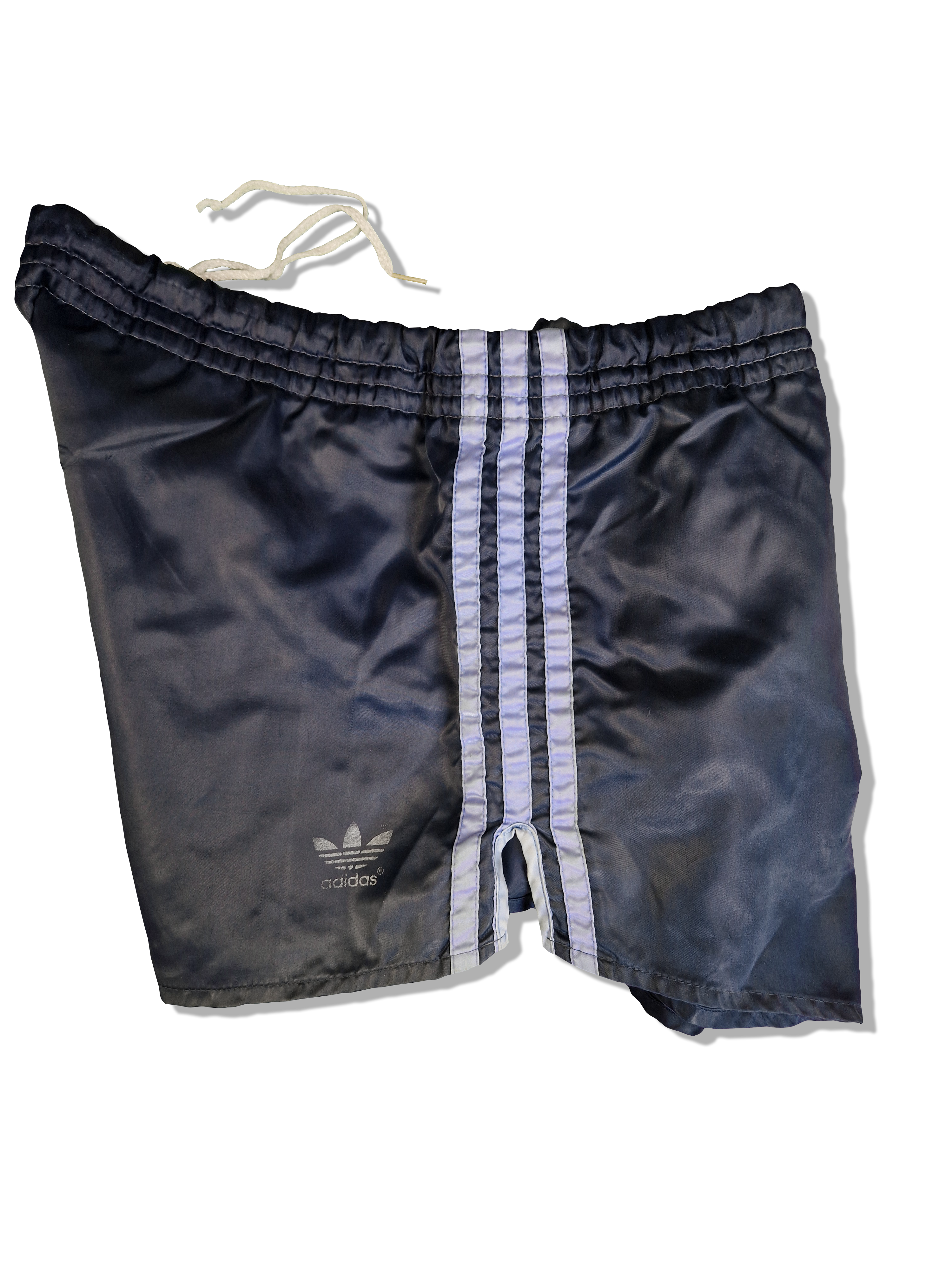 Vintage Adidas Shorts 80s Galz Sprinter Shiny Dunkelblau L-XL - RareRags