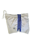 Rare! Vintage Adidas Shorts 80s Shiny Sprinter Glanz Made In West Germany Weiß Blau (D6) M