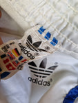 Rare! Vintage Adidas Shorts 80s Shiny Sprinter Glanz Made In West Germany Weiß Blau (D6) M
