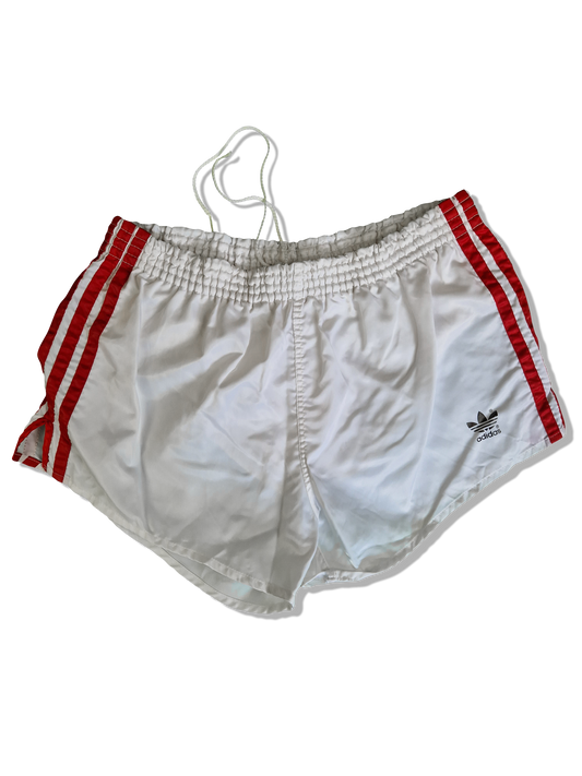 Rare! Vintage Adidas Shorts Shiny Sprinter Glanz Made In West Germany Rot Weiß D6 M