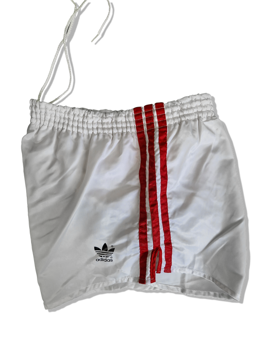 Rare! Vintage Adidas Shorts Shiny Sprinter Glanz Made In West Germany Rot Weiß D6 M
