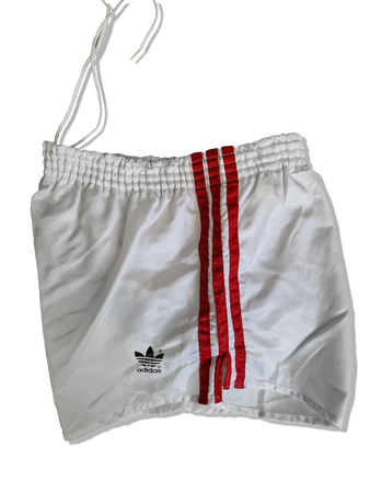 Rare! Vintage Adidas Shorts Shiny Sprinter Glanz Made In West Germany Rot Weiß D6 M