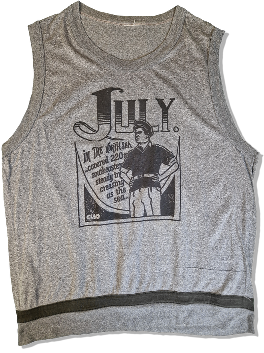 Vintage Sailor Tanktop Matrose Bedruckt Heather Grau L-XL
