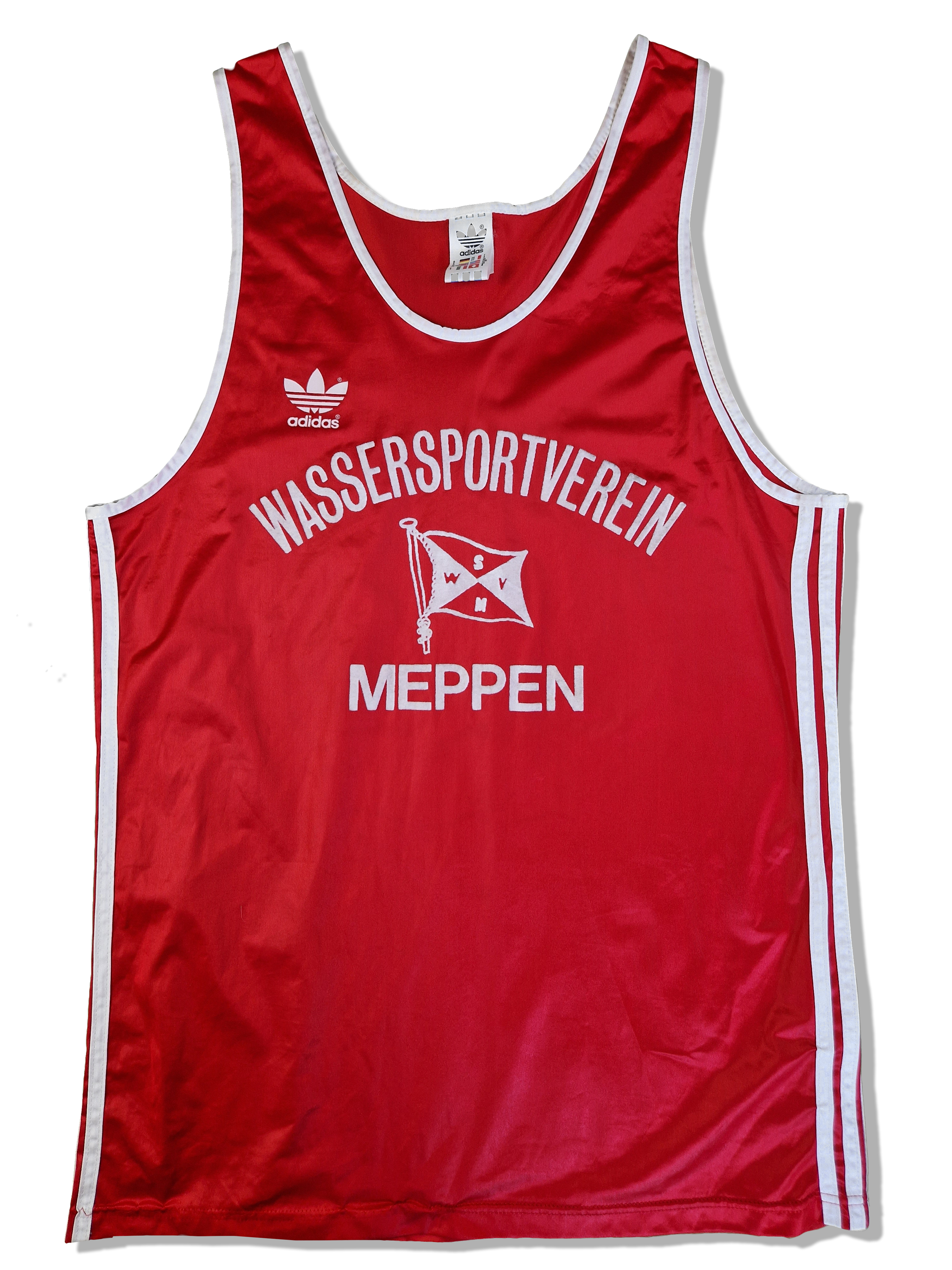 Vintage Adidas Tanktop Wassersportverein Meppen Made In France Rot (D8) M-L