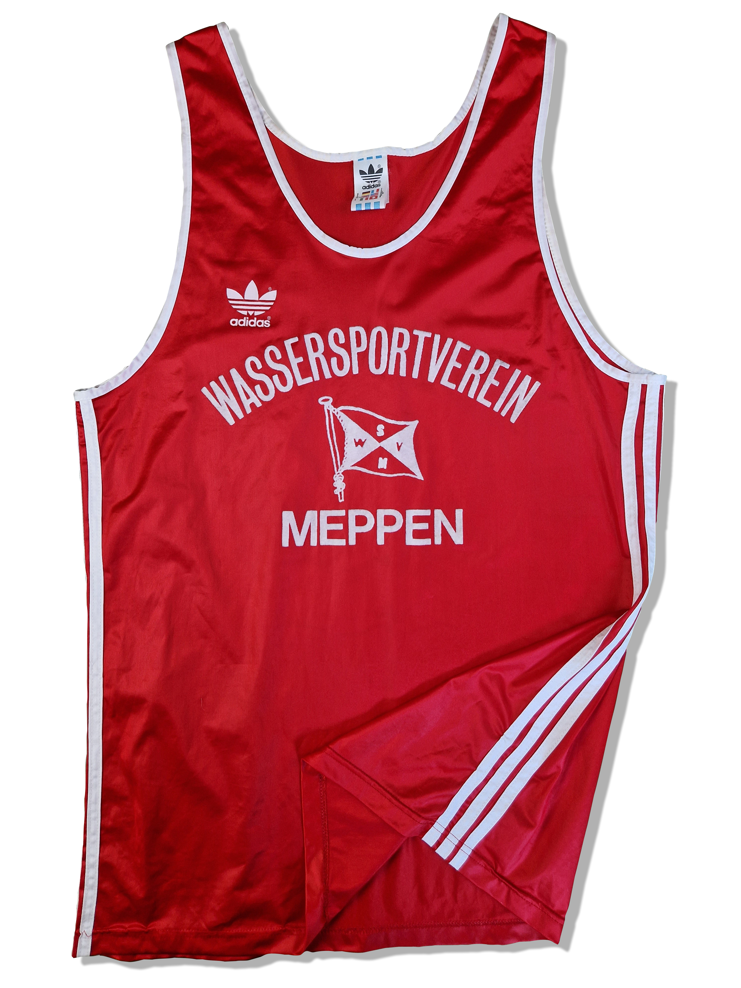 Vintage Adidas Tanktop Wassersportverein Meppen Made In France Rot (D8) M-L