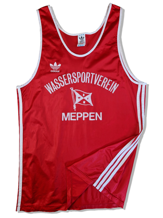 Vintage Adidas Tanktop Wassersportverein Meppen Made In France Rot (D8) M-L