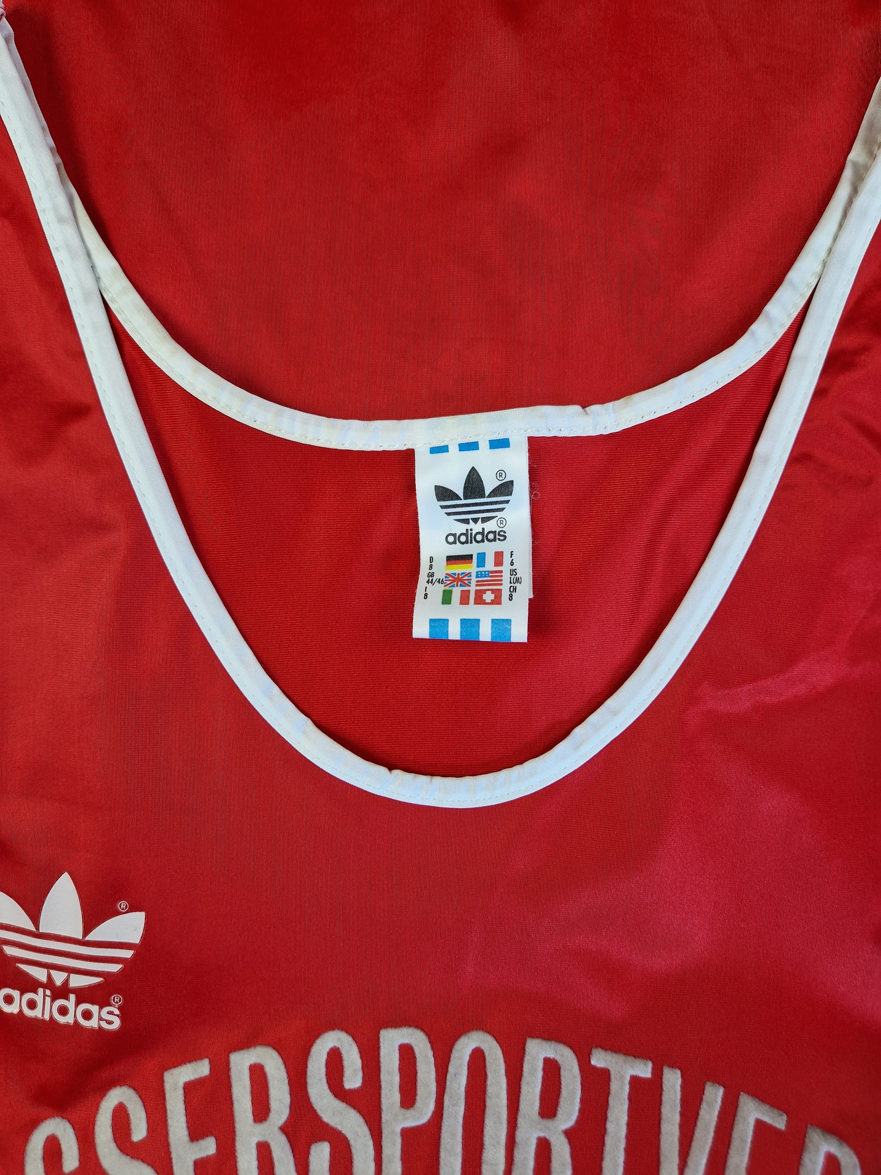Vintage Adidas Tanktop Wassersportverein Meppen Made In France Rot (D8) M-L