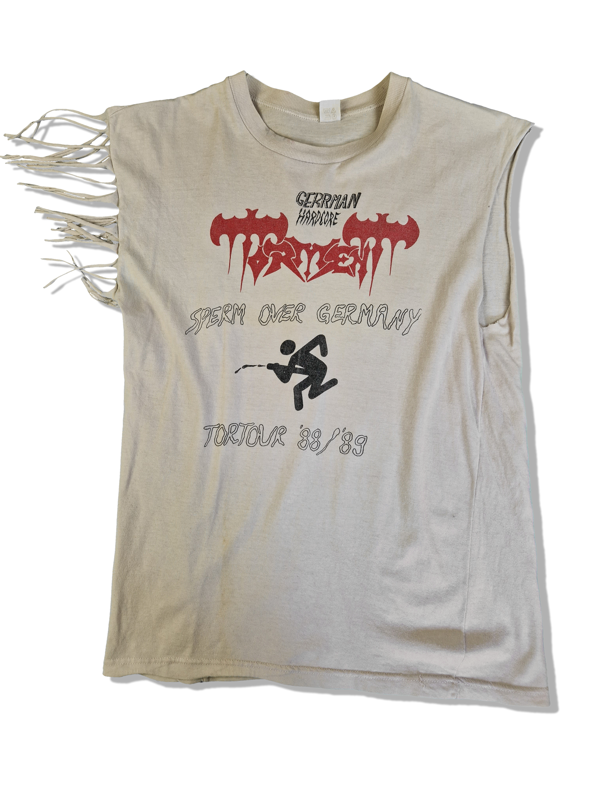 Vintage Torment Tanktop Tour 88/89 "Sperm over Germany" Weiß L - RareRags