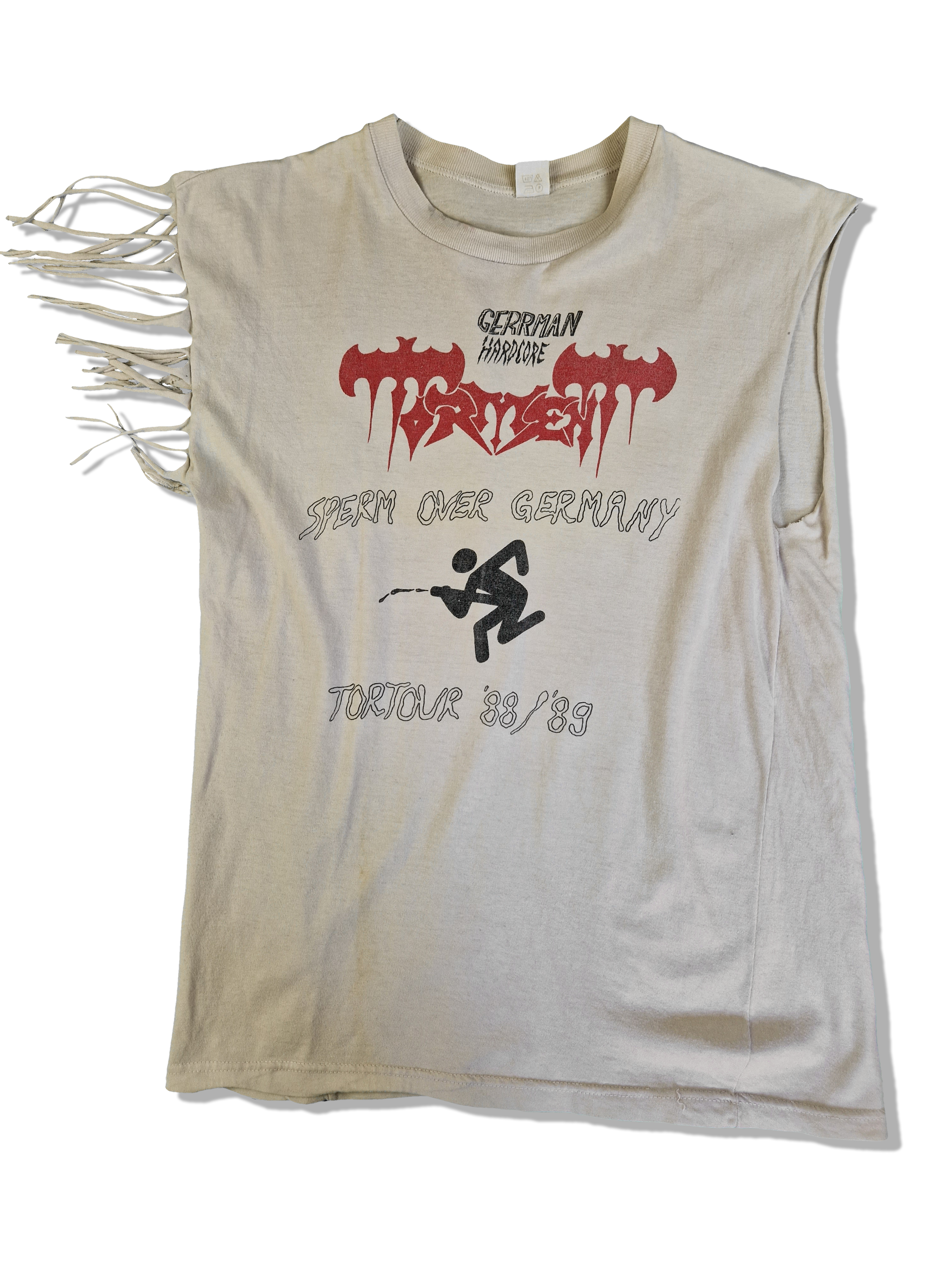 Vintage Torment Tanktop Tour 88/89 "Sperm over Germany" Weiß L - RareRags