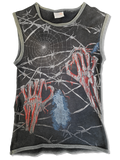 Vintage Zip Tanktop Zombie Fence Made In England Goth Schwarz M