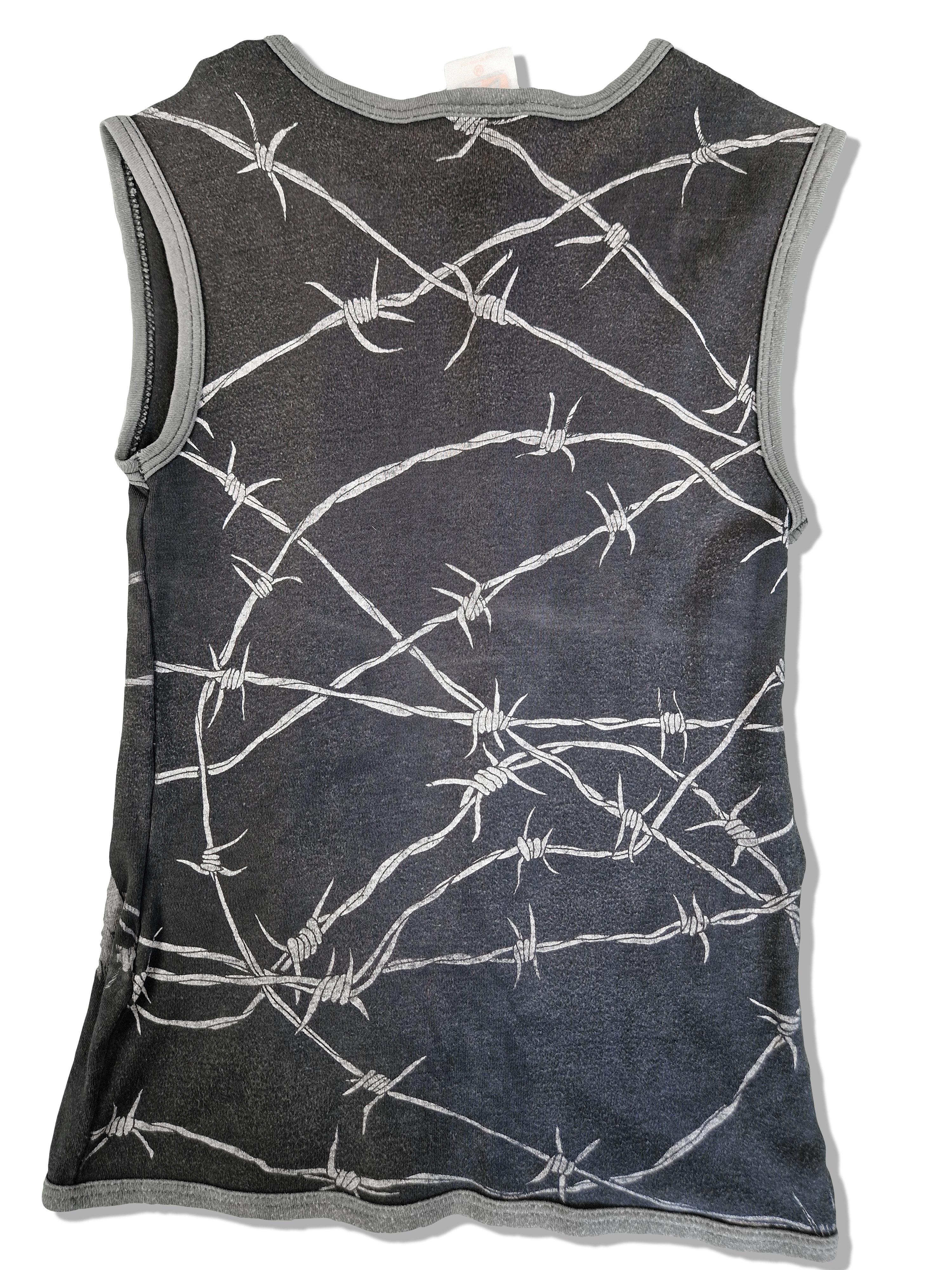 Vintage Zip Tanktop Zombie Fence Made In England Goth Schwarz M