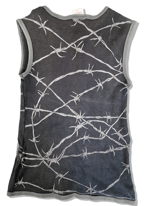 Vintage Zip Tanktop Zombie Fence Made In England Goth Schwarz M