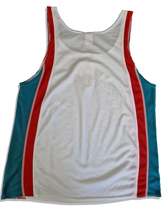 Rare! Vintage Nike Tanktop 80s Blue Tag International Made In UK Weiß Türkis XL