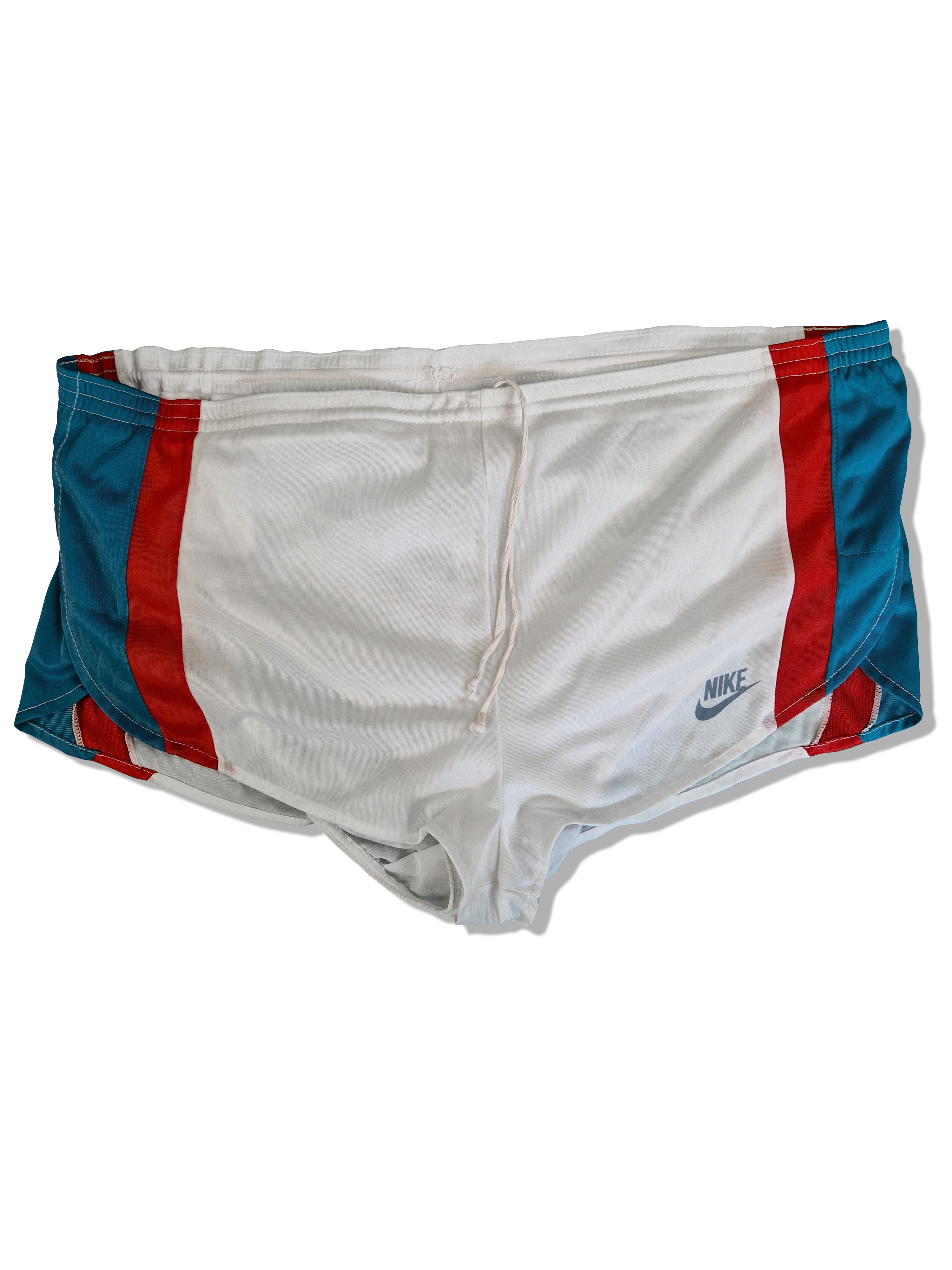 Rare! Vintage Nike Shorts Late 80s Runner Made In UK Weiß Türkis XL