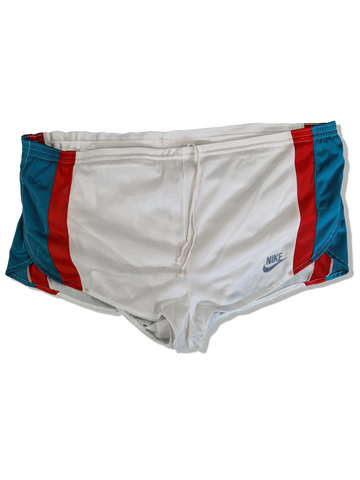 Rare! Vintage Nike Shorts Late 80s Runner Made In UK Weiß Türkis XL