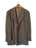Vintage Giorgio Armani Sakko Schurwolle Schwarz Grau M-L