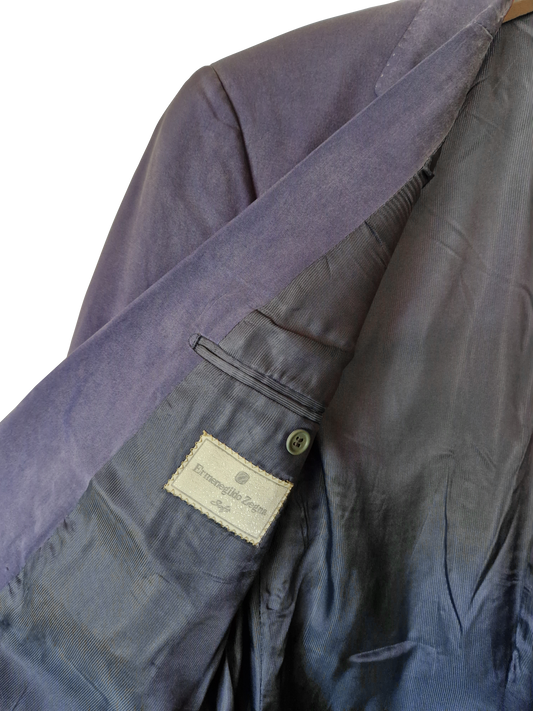 Vintage Ermenegildo Zegna Sakko Seide Blau M-L