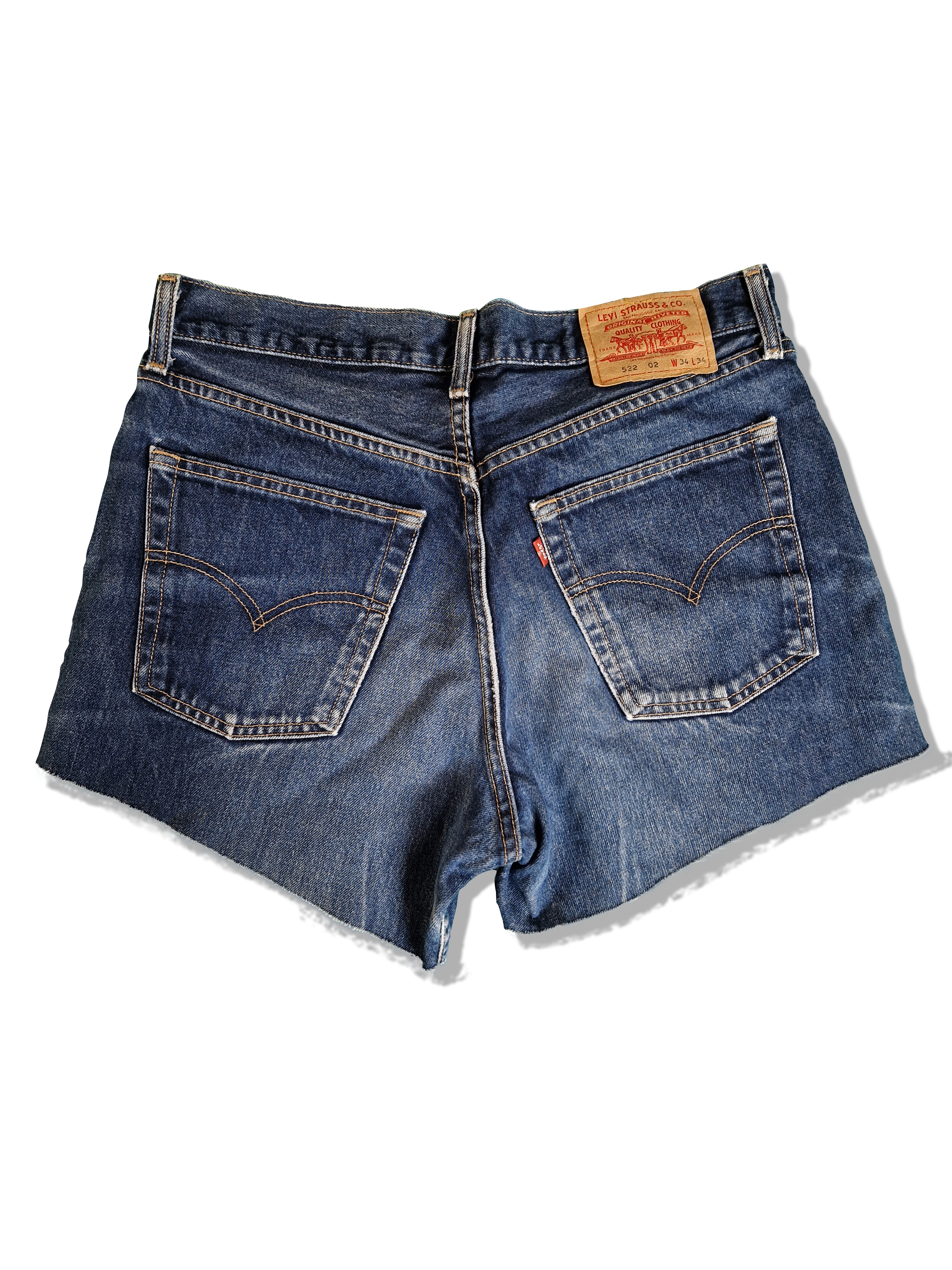 Vintage Levis Jeansshorts 522 02 Dunkelblau W 34