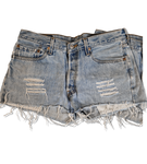 Vintage Levis Jeansshorts Kurz Used Look Hellblau W 33