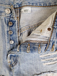 Vintage Levis Jeansshorts Kurz Used Look Hellblau W 33