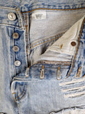 Vintage Levis Jeansshorts Kurz Used Look Hellblau W 33