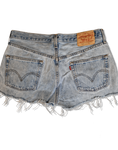 Vintage Levis Jeansshorts Kurz Used Look Hellblau W 33