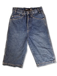 Tribal Denim Jeansshorts Baggy Y2K Back Pocket Stitching Dunkelblau 28